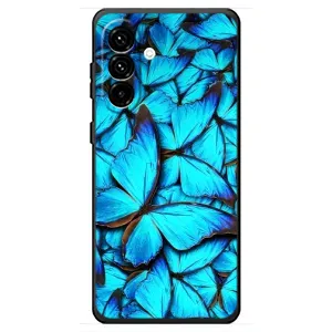 Чехол с принтом для Самсунг Галакси А18 4Г - (Прикольные) (AlphaPrint) (Синие бабочки)