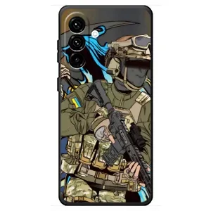 Чехлы с картинкой ЗСУ для Samsung Galaxy A18 4G (AlphaPrint) (Воин ВСУ)