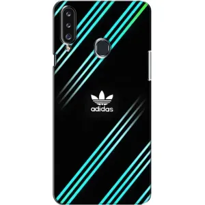 Чехлы Адидас для Samsung Galaxy A20s (A207) (AlphaPrint) (Адидас с полосами)