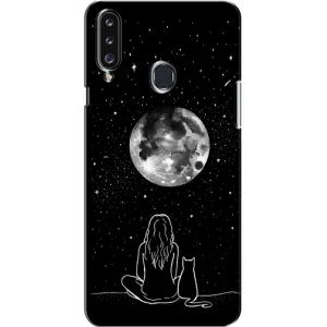 Чохол з малюнком кіт на Samsung Galaxy A20s (A207) (Дівчина з котом)