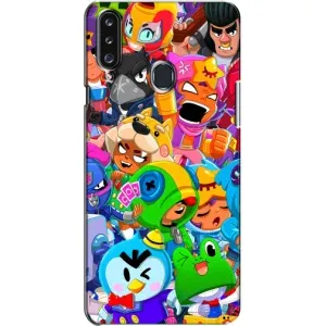 Чехлы Brawl Stars для Samsung Galaxy A20s (A207) (AlphaPrint) (Герої Бравл Старс)