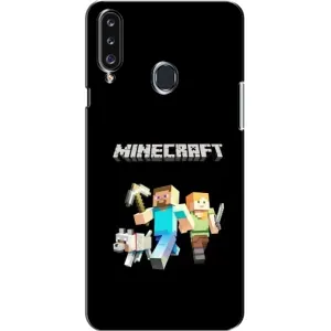 Чехол Майнкрафт на Samsung Galaxy A20s (A207) (AlphaPrint) Minecraft (герои Minecraft)