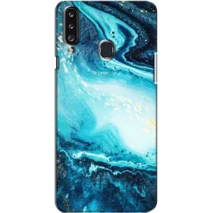 Мраморний чехол на Samsung Galaxy A20s (A207) (VPrint) (Блакитний мрамор)