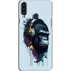 Чохол з Мавпами Samsung Galaxy A20s (A207) - (AlphaPrint) (Горила в навушниках)