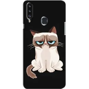 Чохол з принтом для Samsung Galaxy A20s (A207) (AlphaPrint) Модні коти (Сумний кіт)