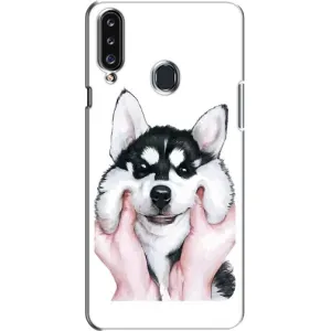 Чохол з Хаскі Samsung Galaxy A20s (A207) - (AlphaPrint) (Хаскі улибака)