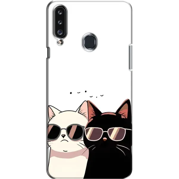 Чохол з принтом «Коти в окулярах» для Samsung Galaxy A20s (A207)