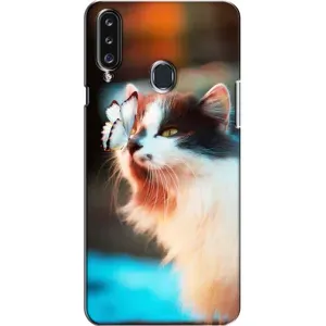 Чохол на Самсунґ Гелексі А20с (А207) з Котиками (VPrint) (Котик з метеликом)