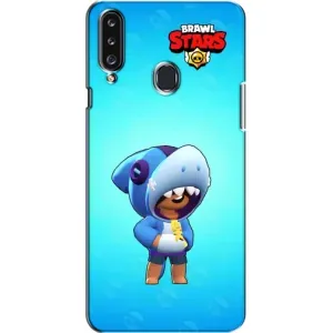 Чехол для Samsung Galaxy A20s (A207) Бравл Старс (VPrint) (Леон акула)