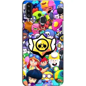 Чехол для Samsung Galaxy A20s (A207) Бравл Старс (VPrint) (Лого Brawl Stars)