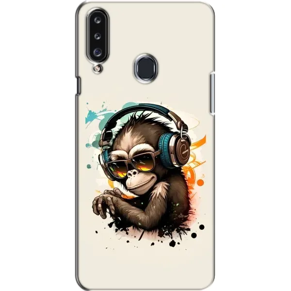 Чехол с принтом «Макака в наушниках» для Samsung Galaxy A20s (A207) Чехол с принтом «Макака в наушниках» для Samsung Galaxy A20s (A207)