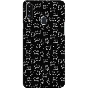 Чохол з принтом для Samsung Galaxy A20s (A207) (AlphaPrint) Модні коти (Маленькі котики)