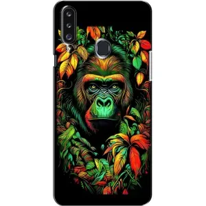 Чохол з Мавпами Samsung Galaxy A20s (A207) - (AlphaPrint) (Мавпа в квітах)