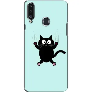 Чохол з принтом для Samsung Galaxy A20s (A207) (AlphaPrint) Модні коти (Падаючий кіт)