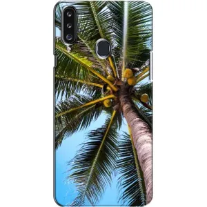 Силиконовый чехол с КАРТИНКАМИ лето для Samsung Galaxy A20s (A207) (AlphaPrint) (Пальма)
