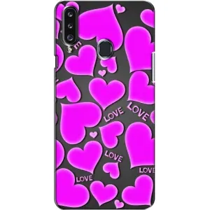 Чехлы для любимой на Самсунґ Гелексі А20с (А207) (VPrint) (Pink hearts)