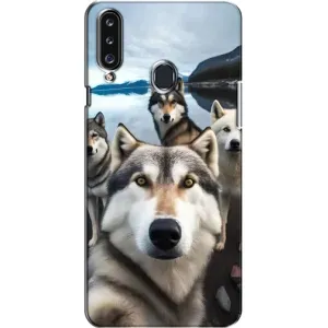 Чохол з Хаскі Samsung Galaxy A20s (A207) - (AlphaPrint) (Селфі Хаскі)