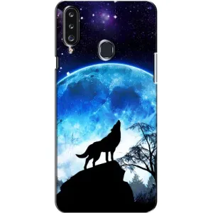 Захисні чохли для Самсунґ Гелексі А20с (А207) (AlphaPrint) (ХІТ продаж) ВОВК (Вовк на місяць)