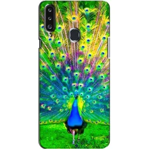 Чохол з пташками на Samsung Galaxy A20s (A207) (VPrint) (Яскравий Павлин)