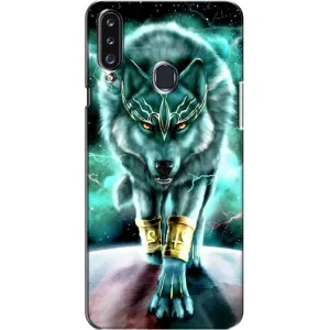 Захисні чохли для Самсунґ Гелексі А20с (А207) (AlphaPrint) (ХІТ продаж) ВОВК (Яскравий вовк)