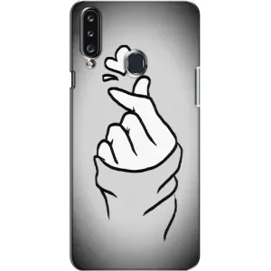 Чохол з принтом для Samsung Galaxy A20s (A207) (AlphaPrint - Знак сердечка) (Значок Love)