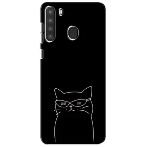 Чохол з малюнком кіт на Samsung Galaxy A21 (A215) (Байдужий кіт)