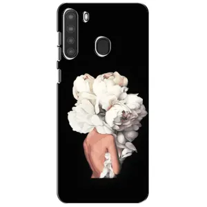 Чехлы (ART) Цветы на Samsung Galaxy A21 (A215) (VPrint) (Білі квіти)