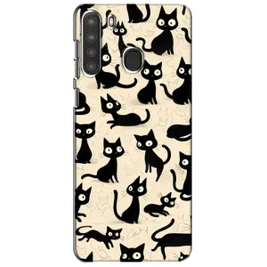 Чохол з малюнком кіт на Samsung Galaxy A21 (A215) (Чорні коти)