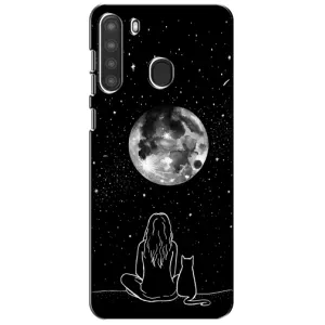 Чохол з малюнком кіт на Samsung Galaxy A21 (A215) (Дівчина з котом)