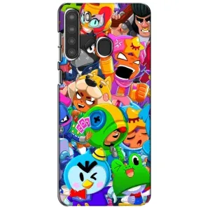 Чехол для Samsung Galaxy A21 (A215) Бравл Старс (VPrint) (Герої Бравл Старс)