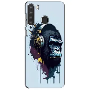 Чохол з Мавпами Samsung Galaxy A21 (A215) - (AlphaPrint) (Горила в навушниках)
