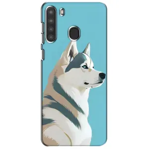 Чохол з Хаскі Samsung Galaxy A21 (A215) - (AlphaPrint) (Хаскі арт)