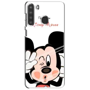 Эксклюзивный чехол для Samsung Galaxy A21 (A215) (AlphaPrint - Мультяшные) (Маус Микки)