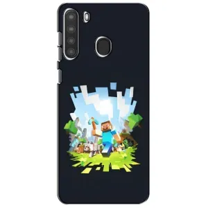 Чехол Майнкрафт на Samsung Galaxy A21 (A215) (AlphaPrint) Minecraft (персонажи Minecraft)