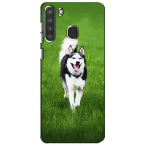Чохол з Хаскі Samsung Galaxy A21 (A215) - (AlphaPrint) (Радісний Хаскі)