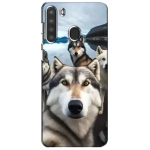 Чохол з Хаскі Samsung Galaxy A21 (A215) - (AlphaPrint) (Селфі Хаскі)