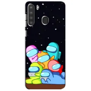 Чехол Амонг Ас для Samsung Galaxy A21 (A215) (AlphaPrint) (Скины в космосе)