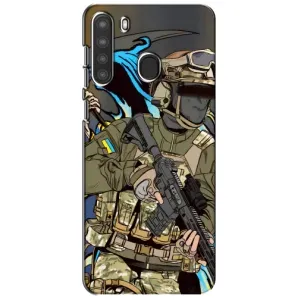 Чехлы с картинкой ЗСУ для Samsung Galaxy A21 (A215) (AlphaPrint) (Воїн ЗСУ)