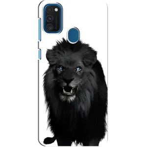 Чохли з картинкою животних Samsung Galaxy A21s (Чорний ЛЕВ)