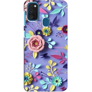 Чехлы с Цветами для Samsung Galaxy A21s (VPrint) (Цветочный дизайн)