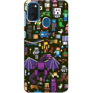 Чехол Майнкрафт на Samsung Galaxy A21s (AlphaPrint) Minecraft (Коллаж Майнкрафт)