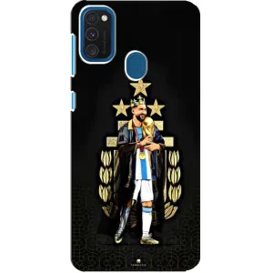 Чехлы для Samsung Galaxy A21s (Leo чемпион) (AlphaPrint) (Месси Король)