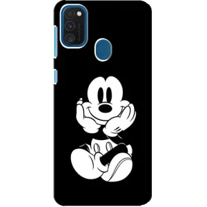 Міккі Маус чохол для Samsung Galaxy A21s (AlphaPrint - Мультяшні) (Маус на чорному)