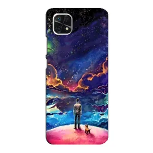 Космічні Чохли для Самсунг Гелексі А22 5ДЖи (VPrint) (Вид Галактики)