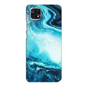 Мраморний чехол на Samsung Galaxy A22 5G (VPrint) (Блакитний мрамор)