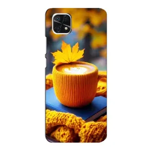 Чехол с принтом «Кофе на желтом пледе» для Samsung Galaxy A22 5G