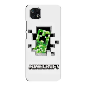 Чехол Майнкрафт на Samsung Galaxy A22 5G (AlphaPrint) Minecraft (крипер Майнкрафт)