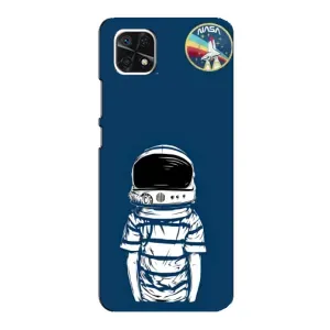 Чехол NASA для Samsung Galaxy A22 5G (AlphaPrint) (Мальчик в шлеме)