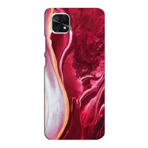 Чохол для Самсунг Гелексі А22 5ДЖи - з принтом (Дизайнерські) (AlphaPrint) (Мрамор червоний)