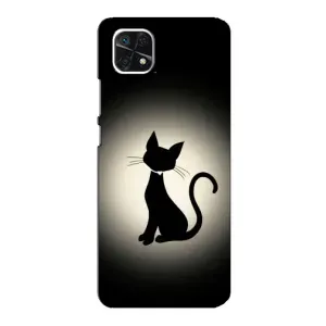 Чохол з принтом для Samsung Galaxy A22 5G (AlphaPrint) Модні коти (Силует котика)